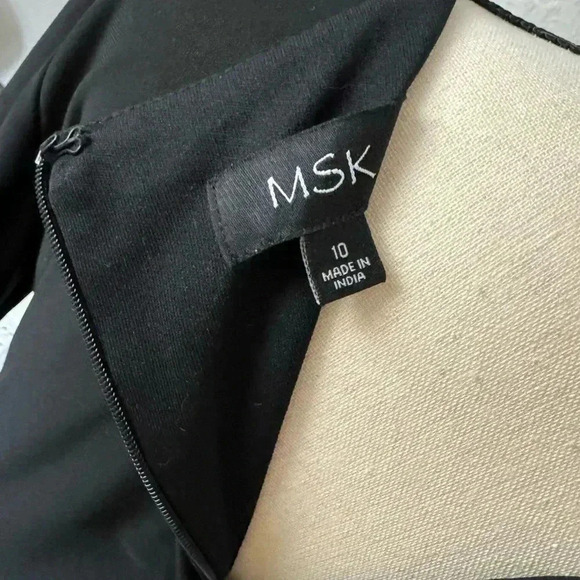 MSK Womens Black Long Sleeve Jewel Neck Full-Length Evening Dress 10 - Picture 8 of 10